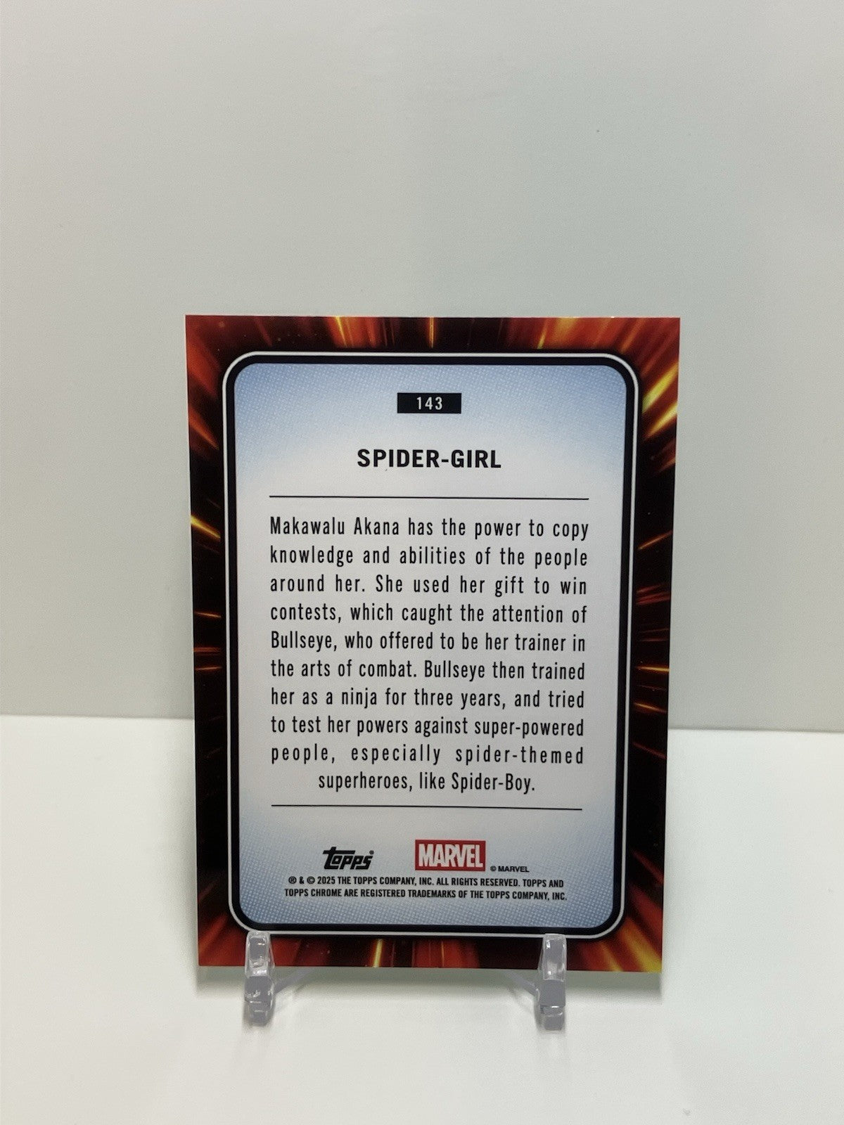 2025 Topps Marvel Chrome, #143, Spider Girl, 85/99, Green Laser