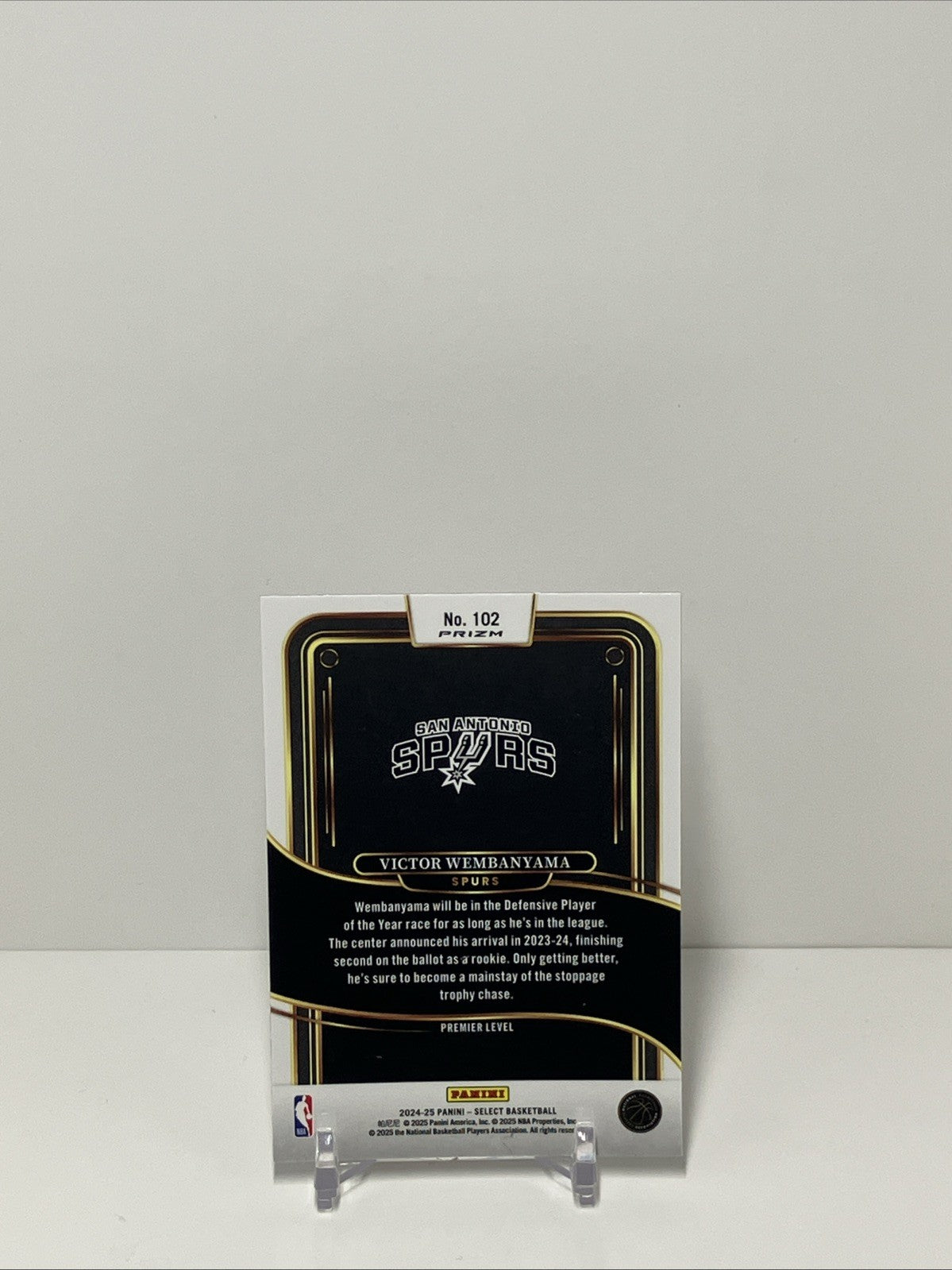 2024/25 Panini Select, Spurs, 102, Victor Wembanyama, Premier Level Prizm