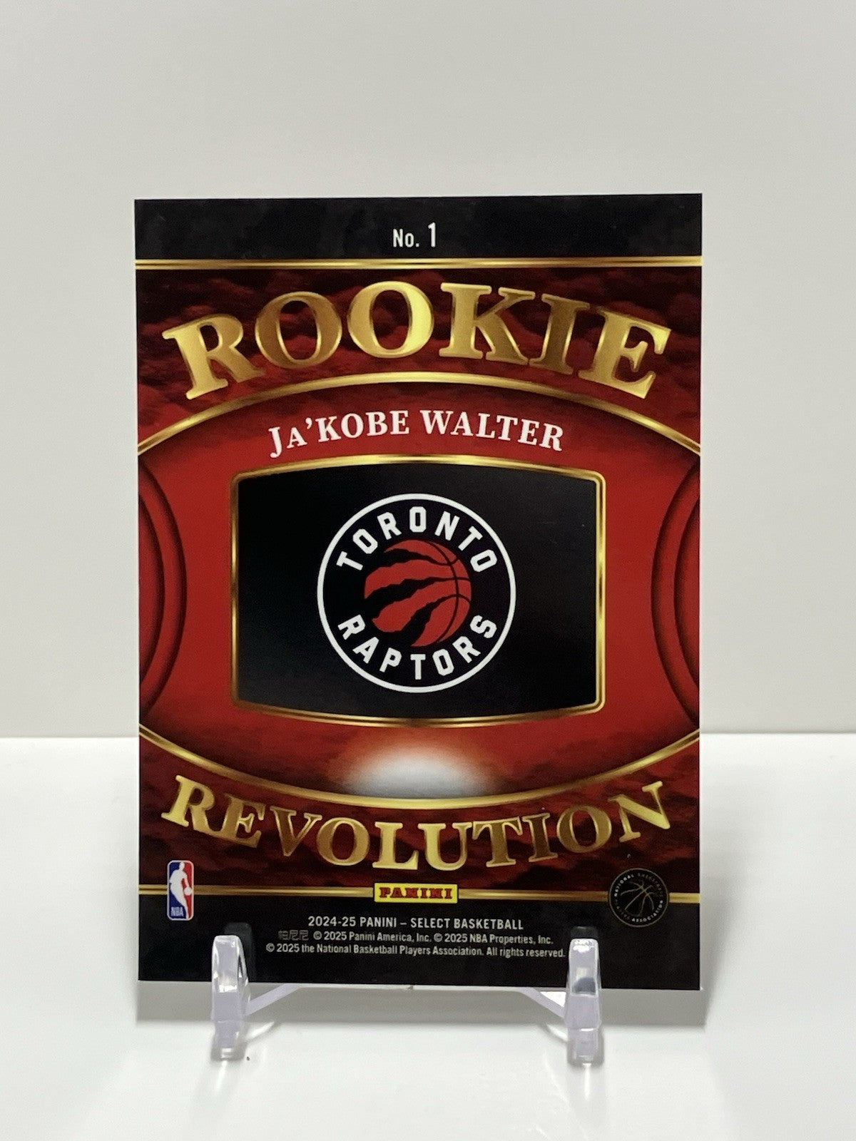2024/25 Panini Select, Raptors, 1, Ja'Kobe Walter, Rookie Revolution