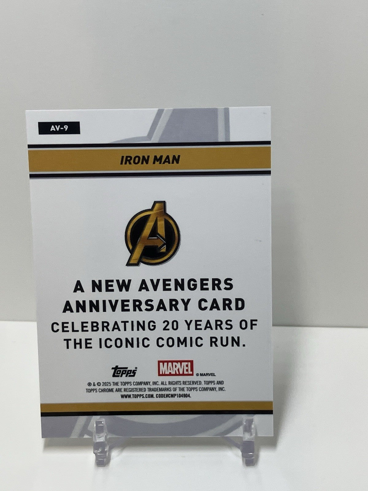 2025 Topps Marvel Chrome, AV-9, Iron Man, The New Avengers Anniversary