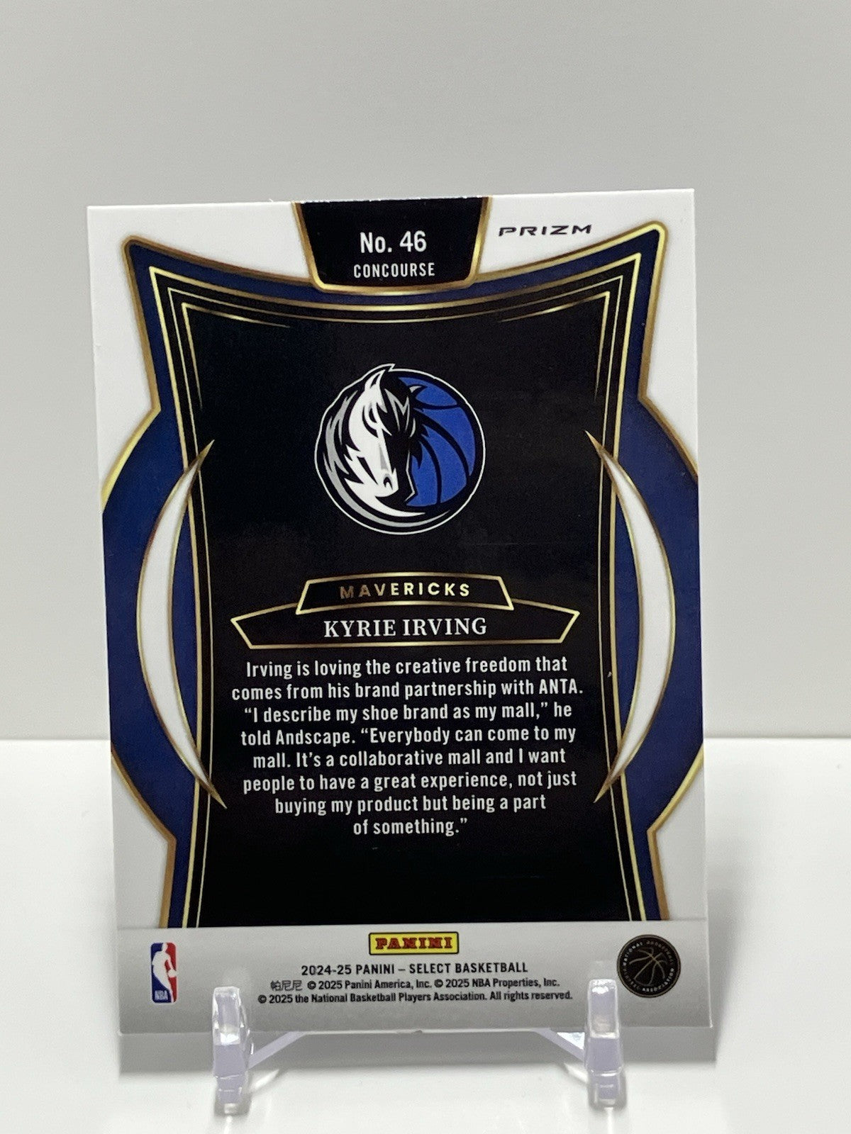 2024/25 Panini Select, Mavericks, 46, Kyrie Irving, Concourse Blue Prizm