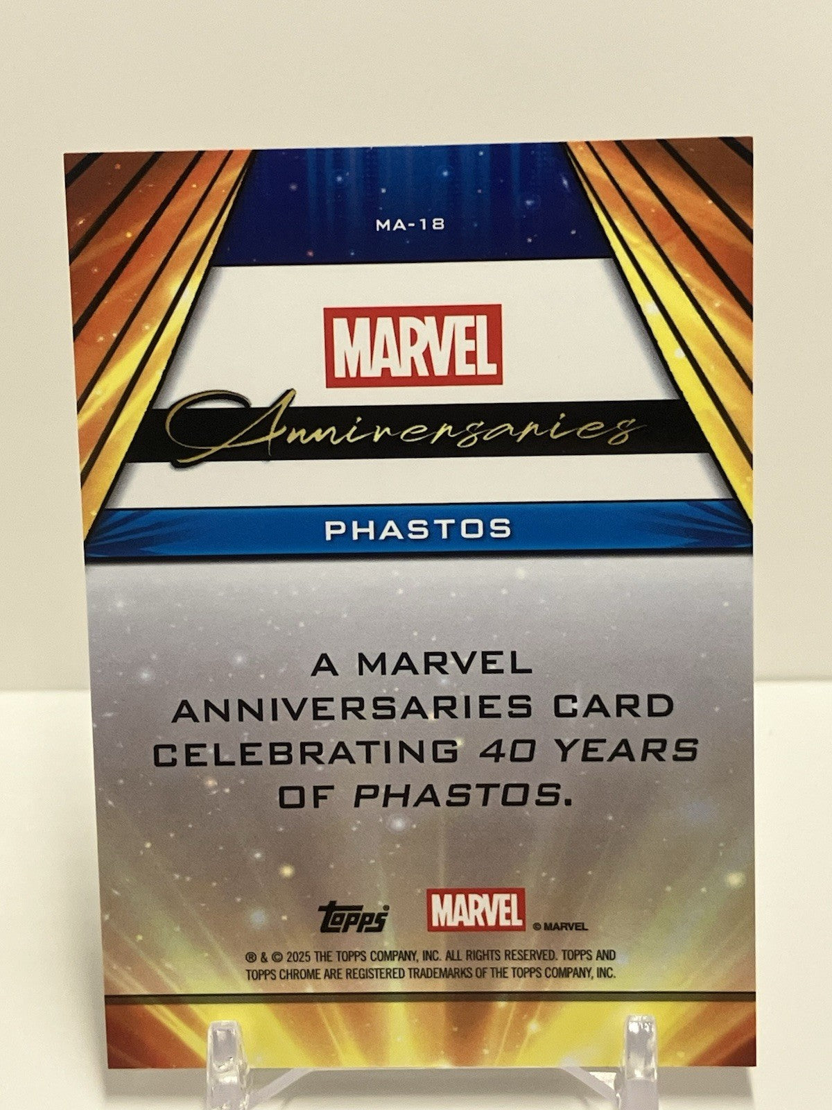 2025 Topps Marvel Chrome, MA-18, Phastos, OMEGA 5/5, Red Wave