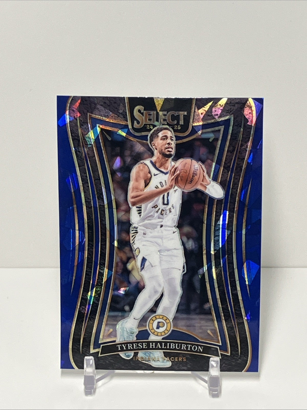 2024/25 Panini Select, Pacers, #342, Tyrese Haliburton, Mezzanine Cracked Ice