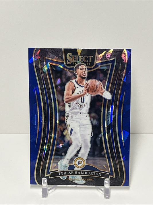 2024/25 Panini Select, Pacers, #342, Tyrese Haliburton, Mezzanine Cracked Ice