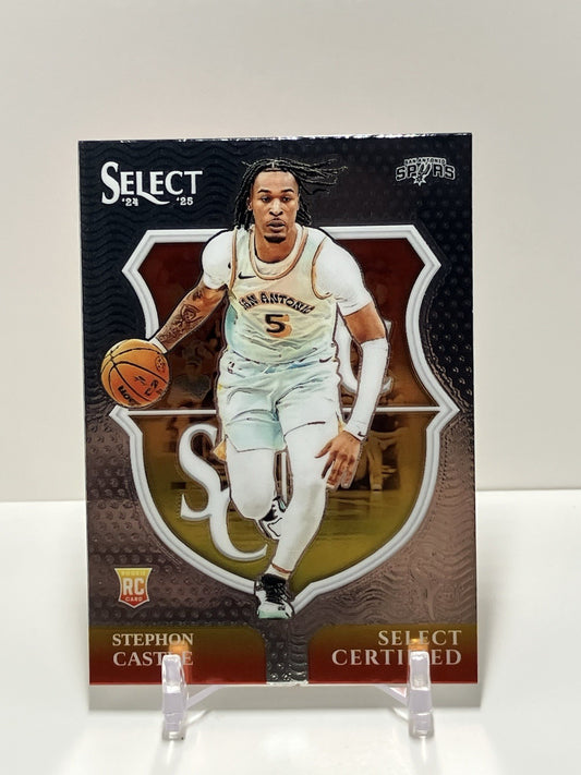 2024/25 Panini Select, Spurs, 19, Stephon Castle, Select Certified, Rookie