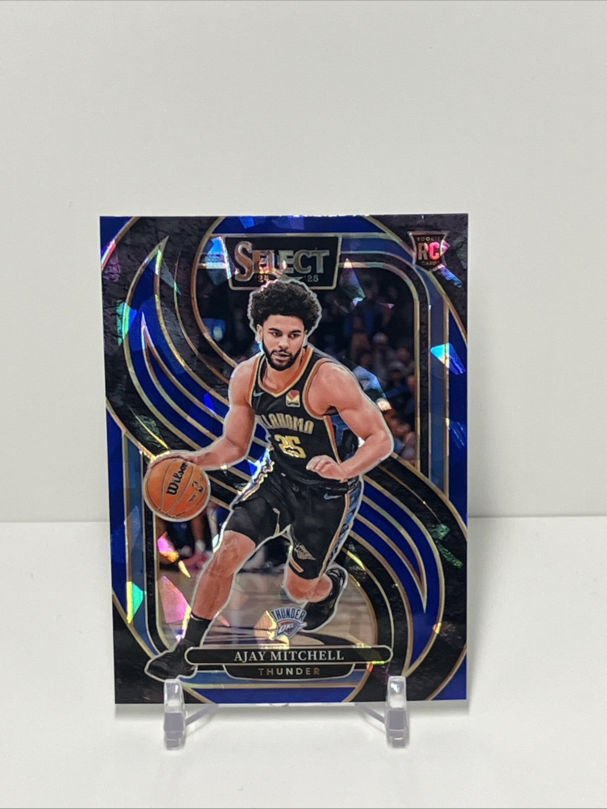 2024/25 Panini Select, Thunder, #194, Ajay Mitchell, Premier Level Cracked Ice