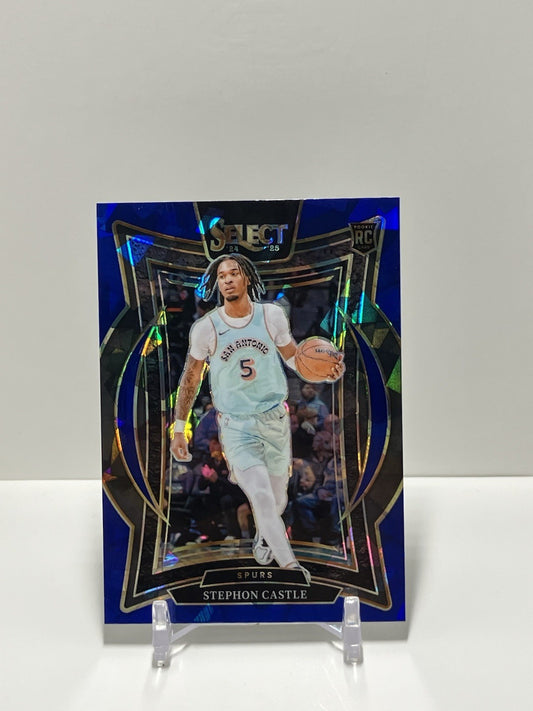 2024/25 Panini Select, Spurs, 72, Stephon Castle, Concourse Blue Prizm
