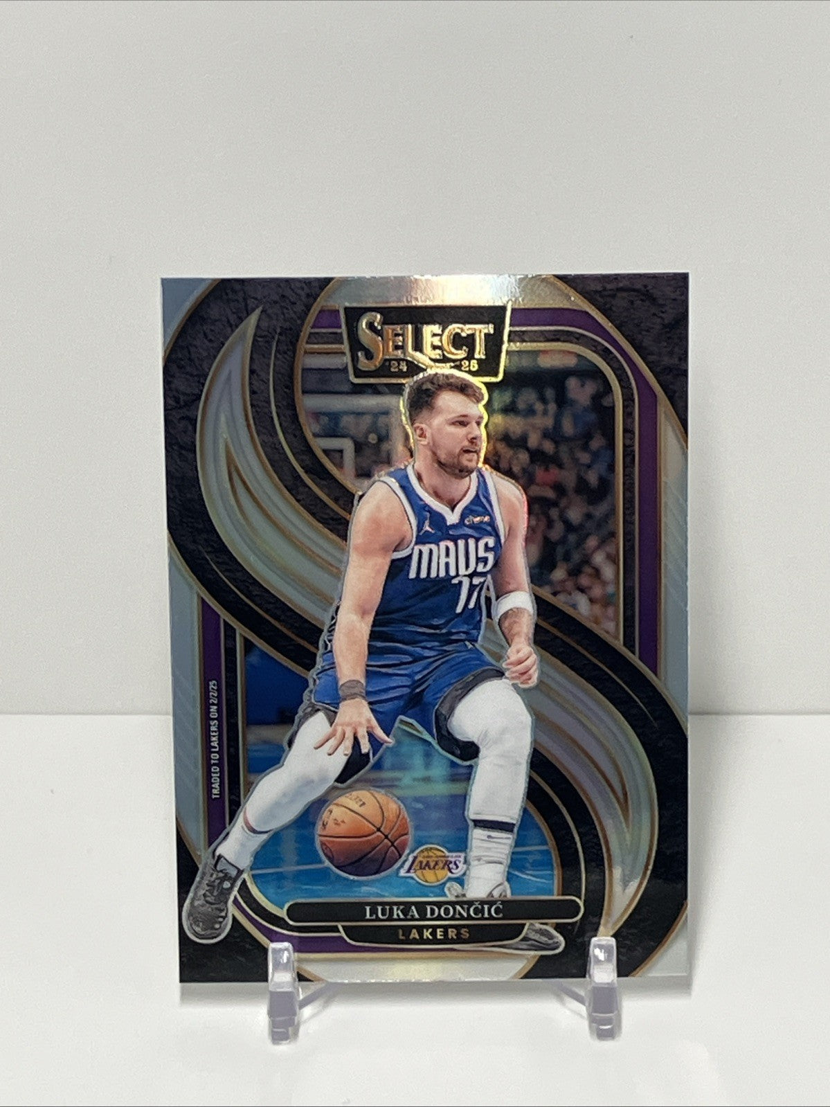 2024/25 Panini Select, Lakers, #141, Luca Doncic, Premier Level Silver Prizm