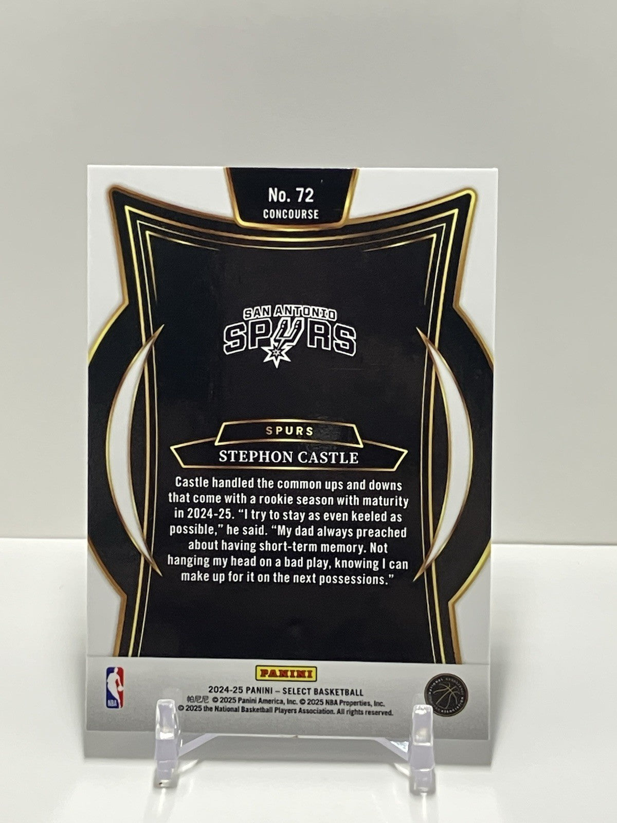 2024/25 Panini Select, Spurs, 72, Stephon Castle, Concourse Blue