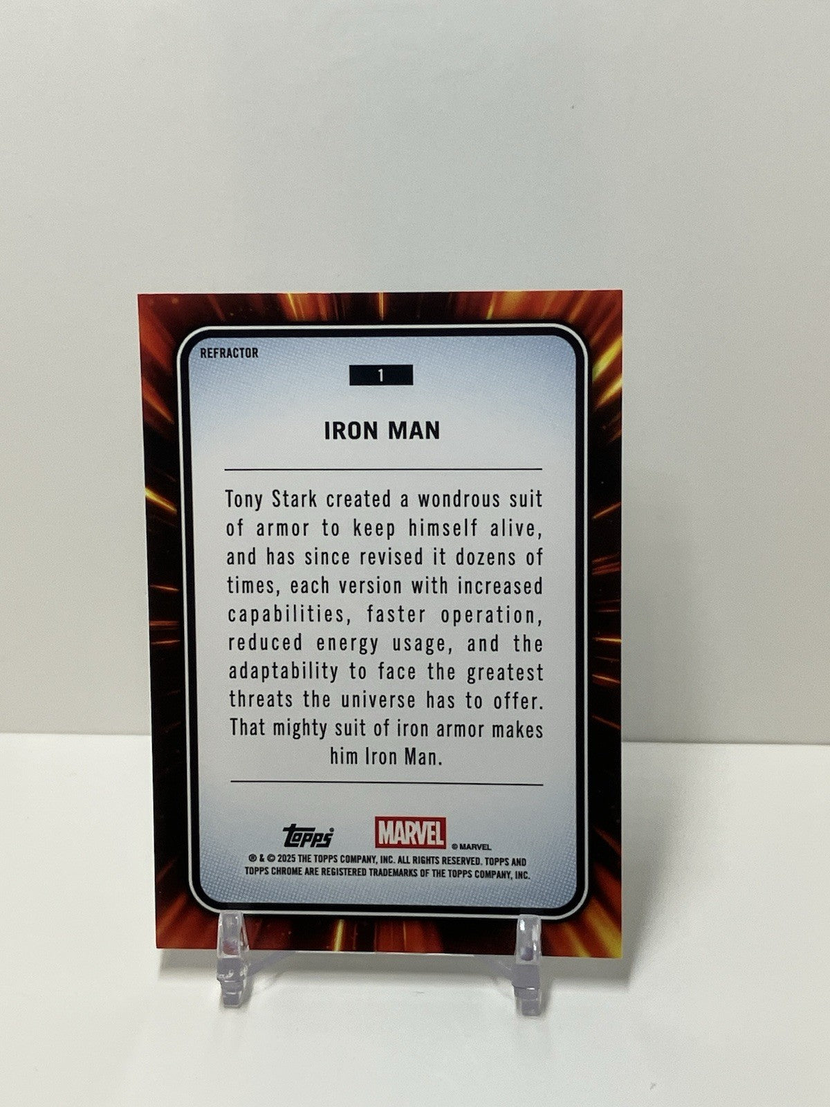 2025 Topps Marvel Chrome,#1, Iron Man, Silver Refractor