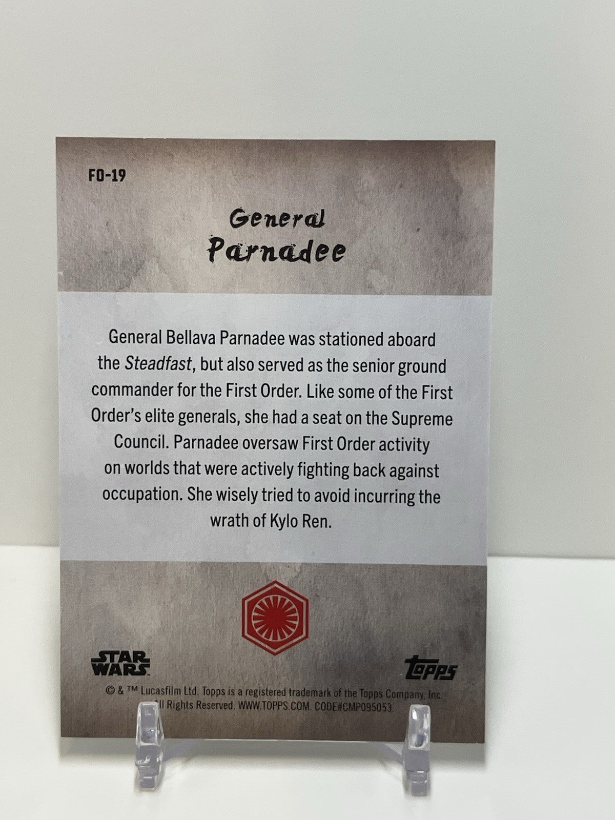 2025 Topps Meiyo Star Wars, FD-19, General Parnadee, Purple, 04/99