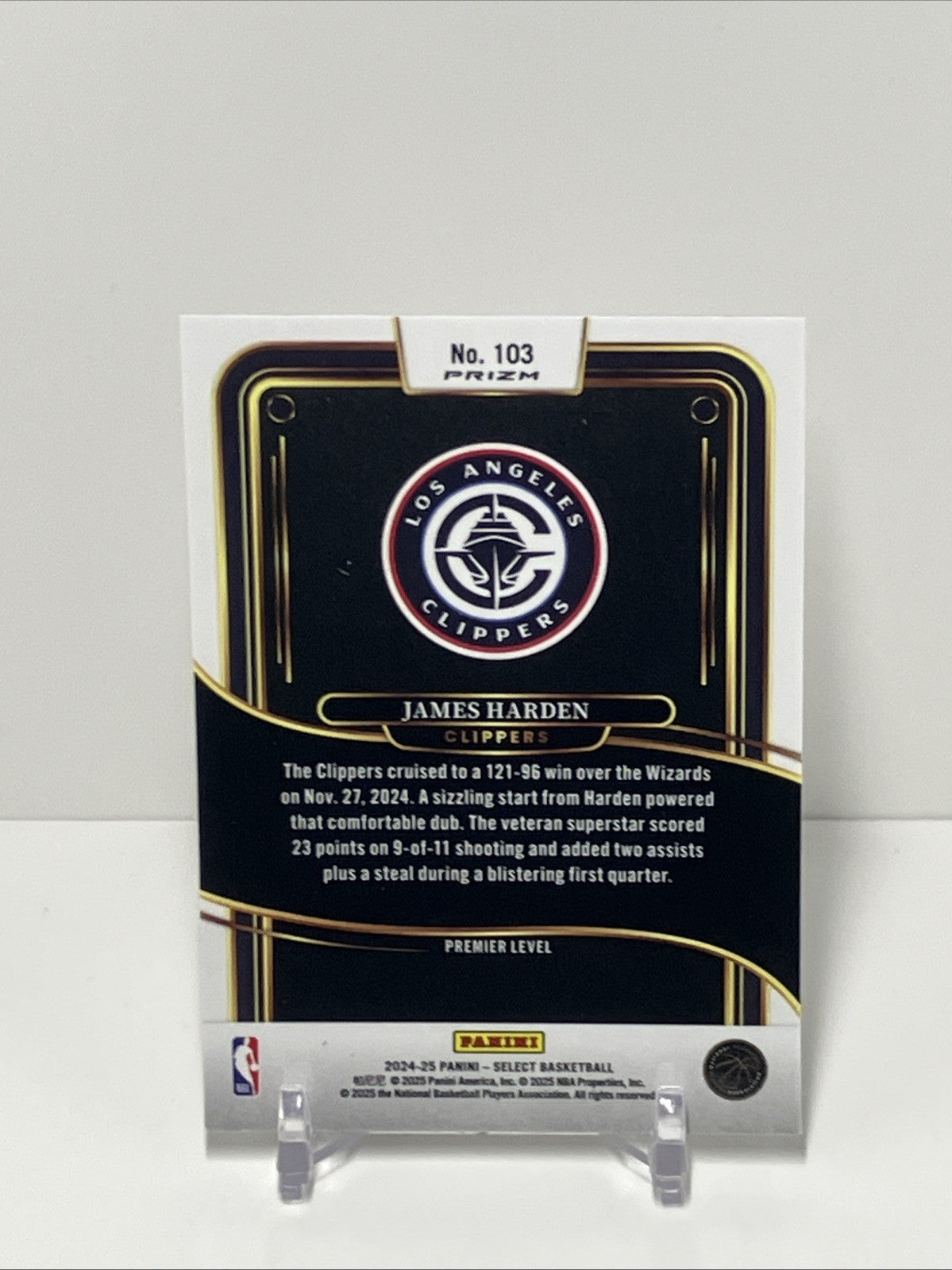 2024/25 Panini Select, Clippers, #103,  James Harden, Premier Level Silver Prizm