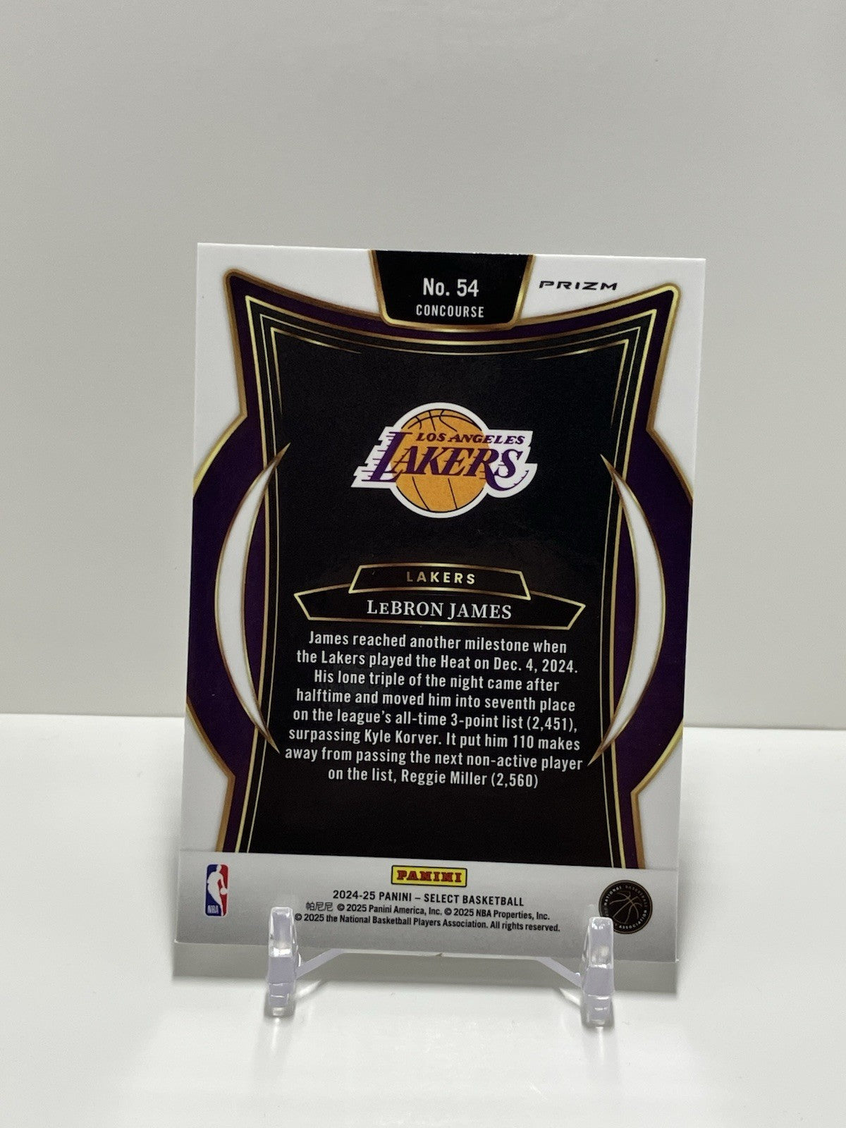 2024/25 Panini Select, Lakers, 54, Lebron James, Concourse Silver Prizm
