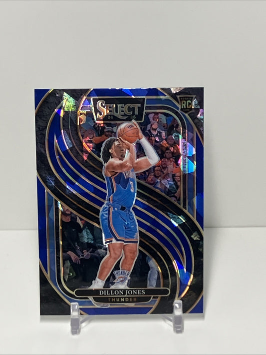 2024/25 Panini Select, Thunder, #200, Dillon Jones, Premier Level Cracked ice