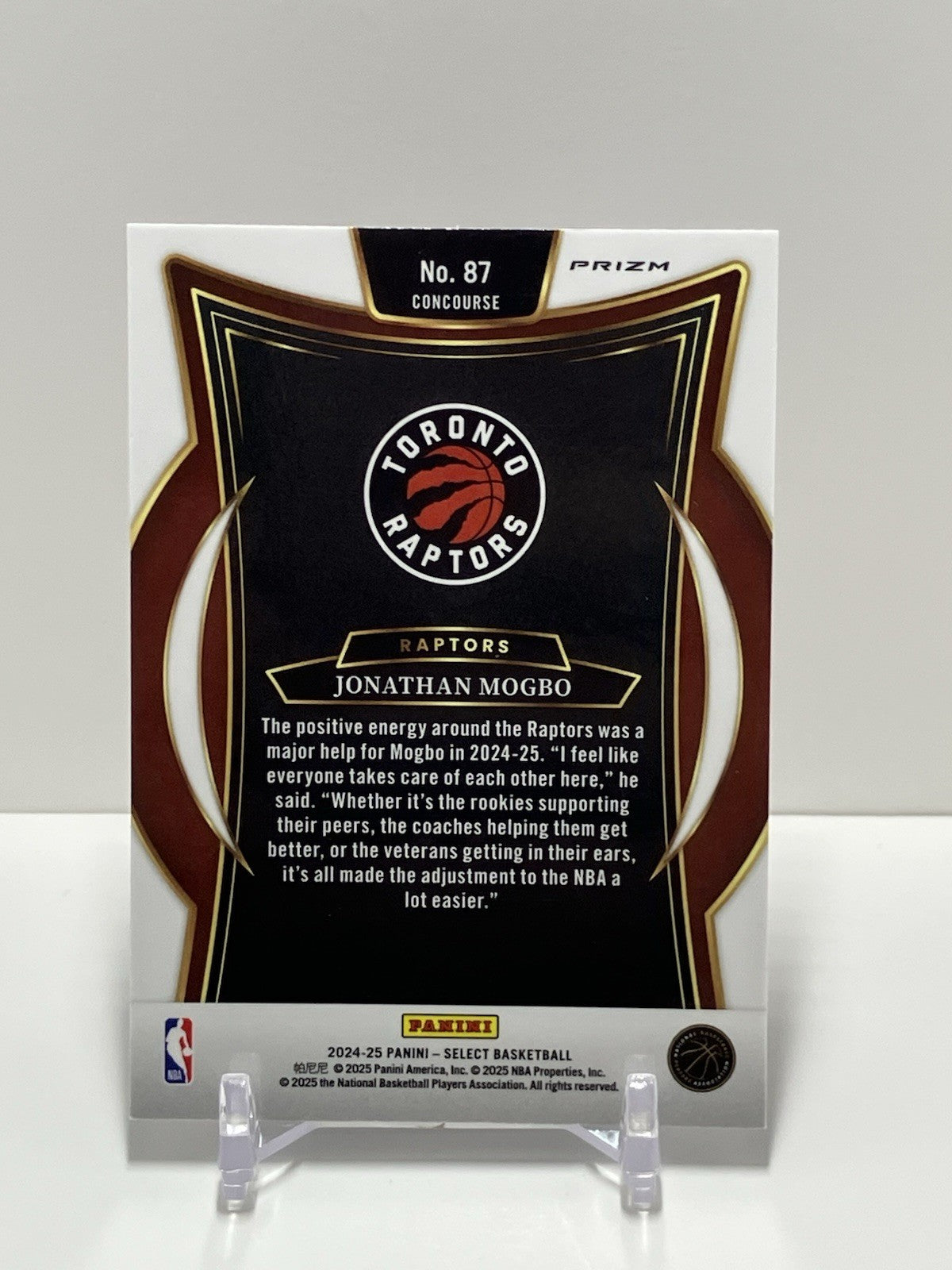 2024/25 Panini Select, Raptors, 87, Jonathan Mogbo, Concourse Blue Prizm