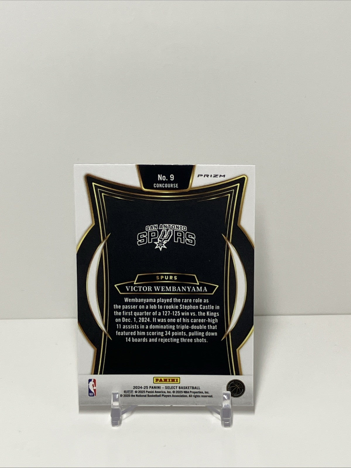 2024/25 Panini Select, Spurs, #9, Victor Wembanyama, Concourse GWP Prizm