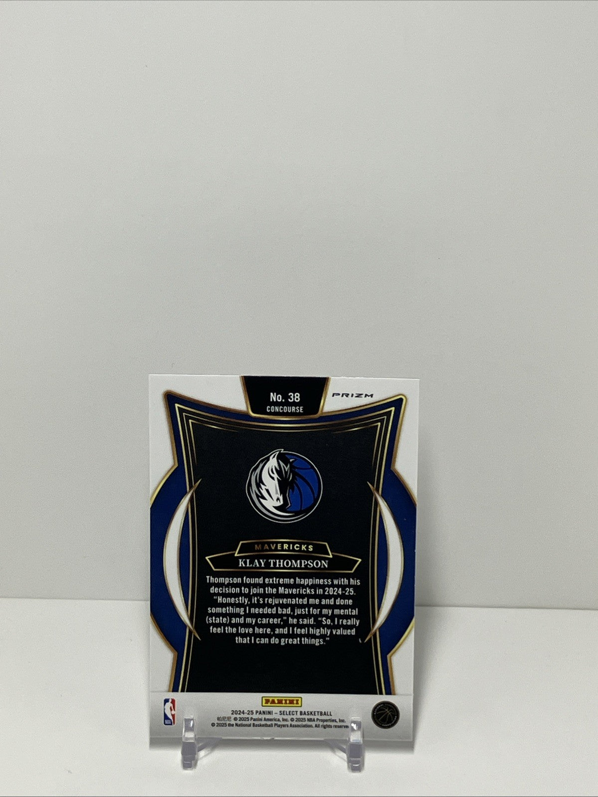 2024/25 Panini Select, Mavericks, #38, Klay Thompson, Concourse Prizm