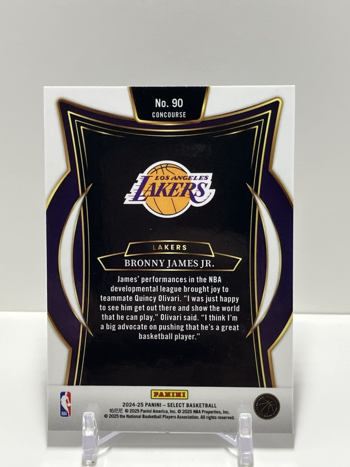 2024/25 Panini Select, Lakers, 90, Bronny James Jr, Concourse Blue