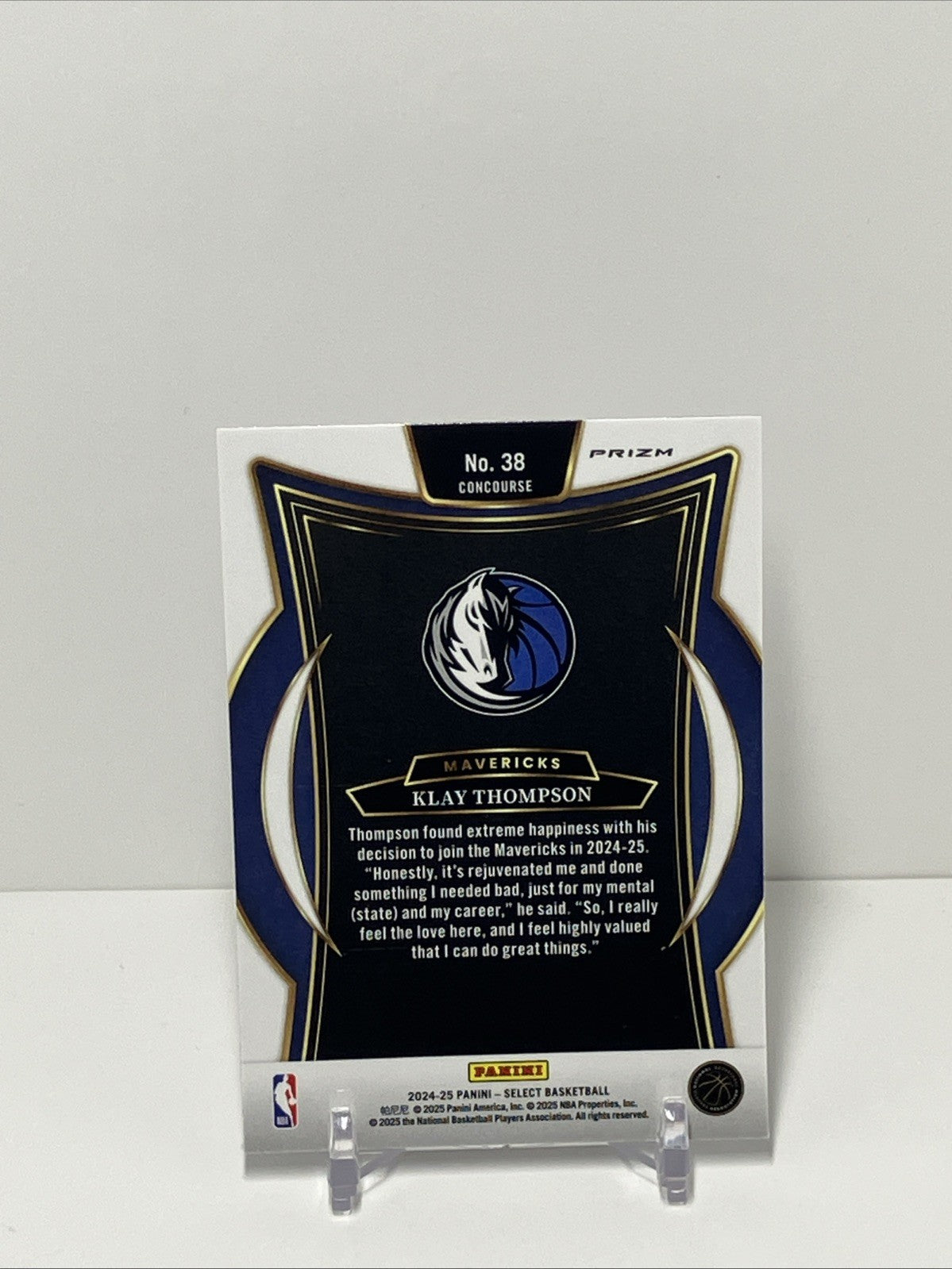 2024/25 Panini Select, Mavericks, #38, Klay Thompson, Concourse Cracked Ice
