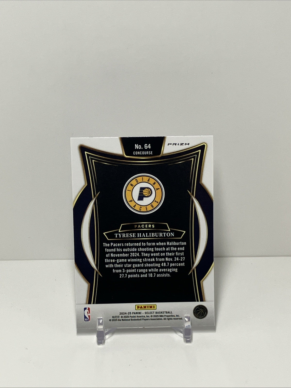 2024/25 Panini Select, Pacers, #64, Tyrese Haliburton, Concourse Cracked Ice