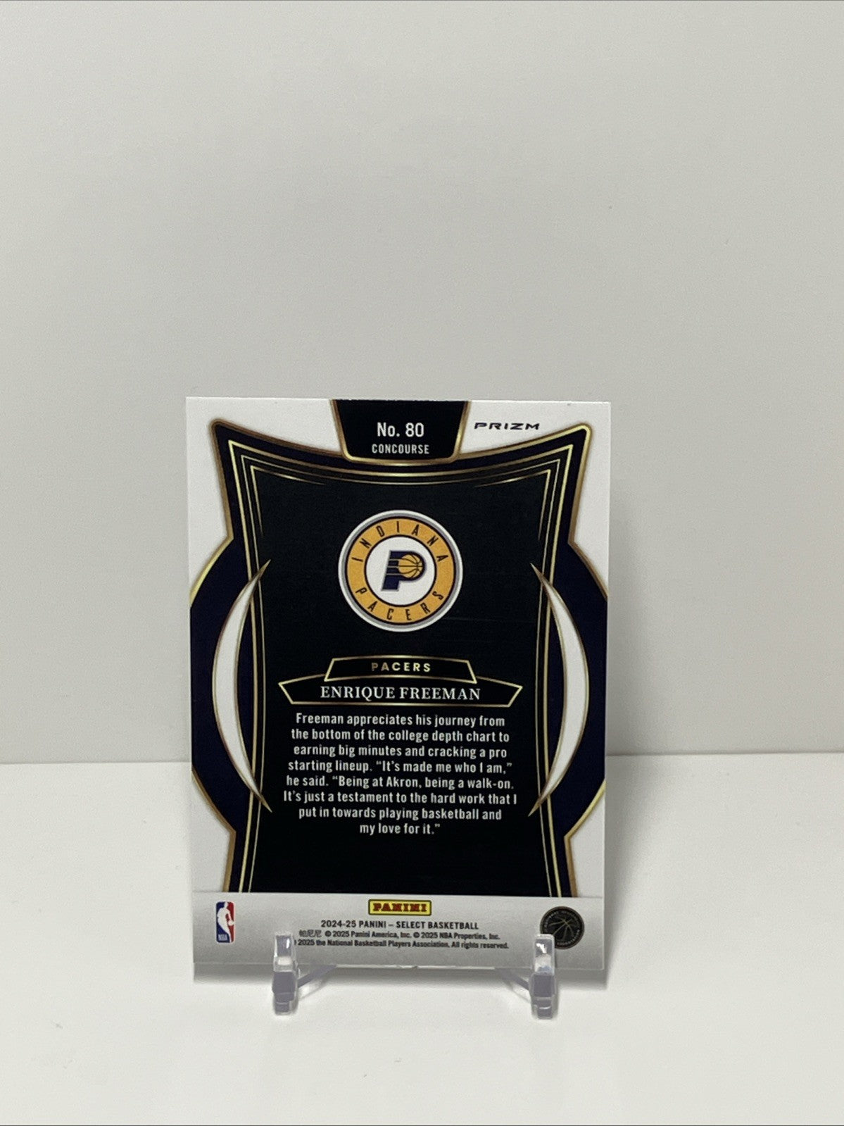 2024/25 Panini Select, Pacers, #80, Enrique Freeman, Concourse Cracked Ice