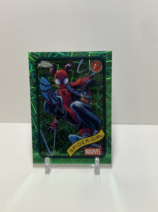 2025 Topps Marvel Chrome, #143, Spider Girl, 85/99, Green Laser