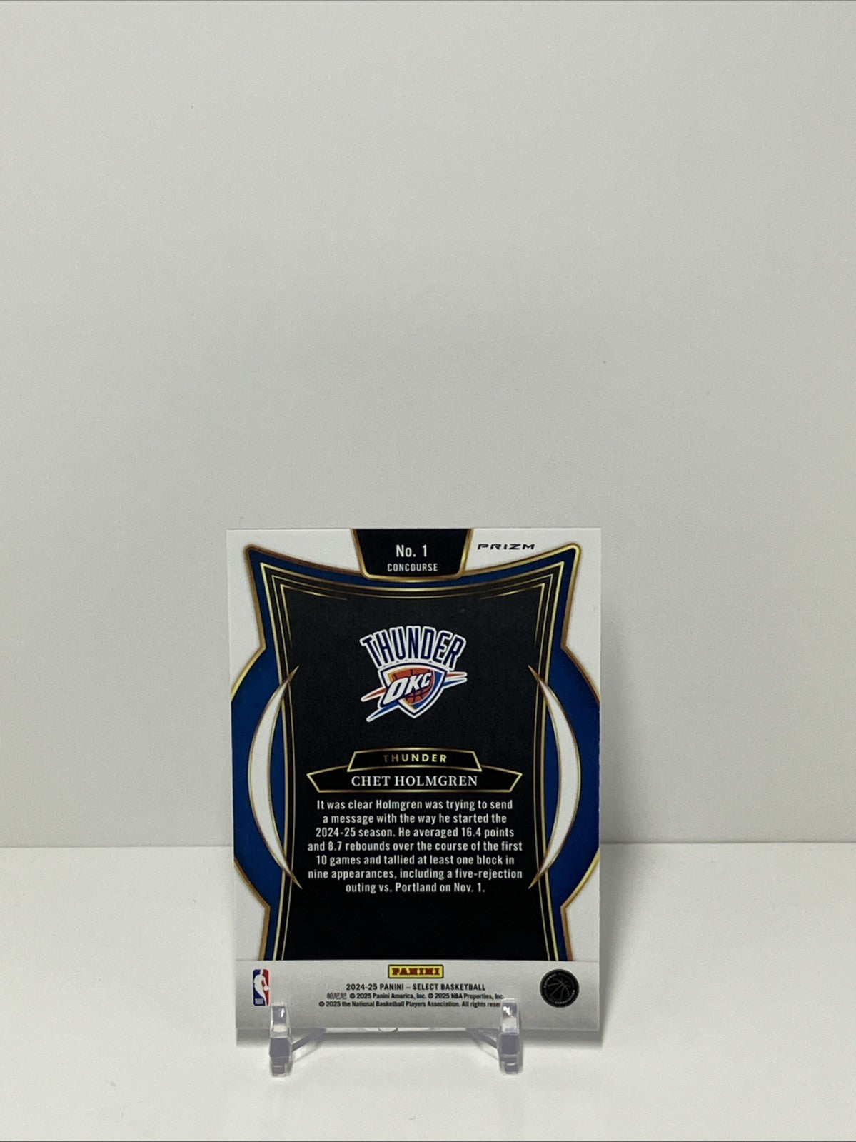 2024/25 Panini Select, Thunder, #1, Chet Holgren, Concourse Prizm