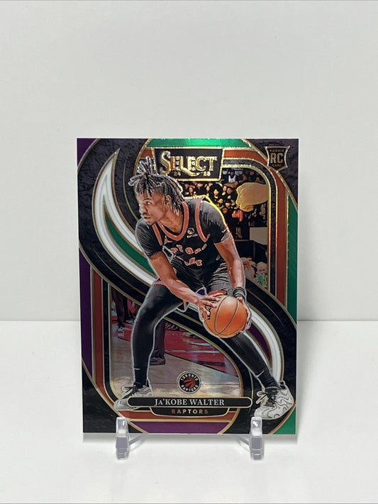 2024/25 Panini Select, Raptors, #195, Ja'Kobe Walter, Premier Level GWP Prizm