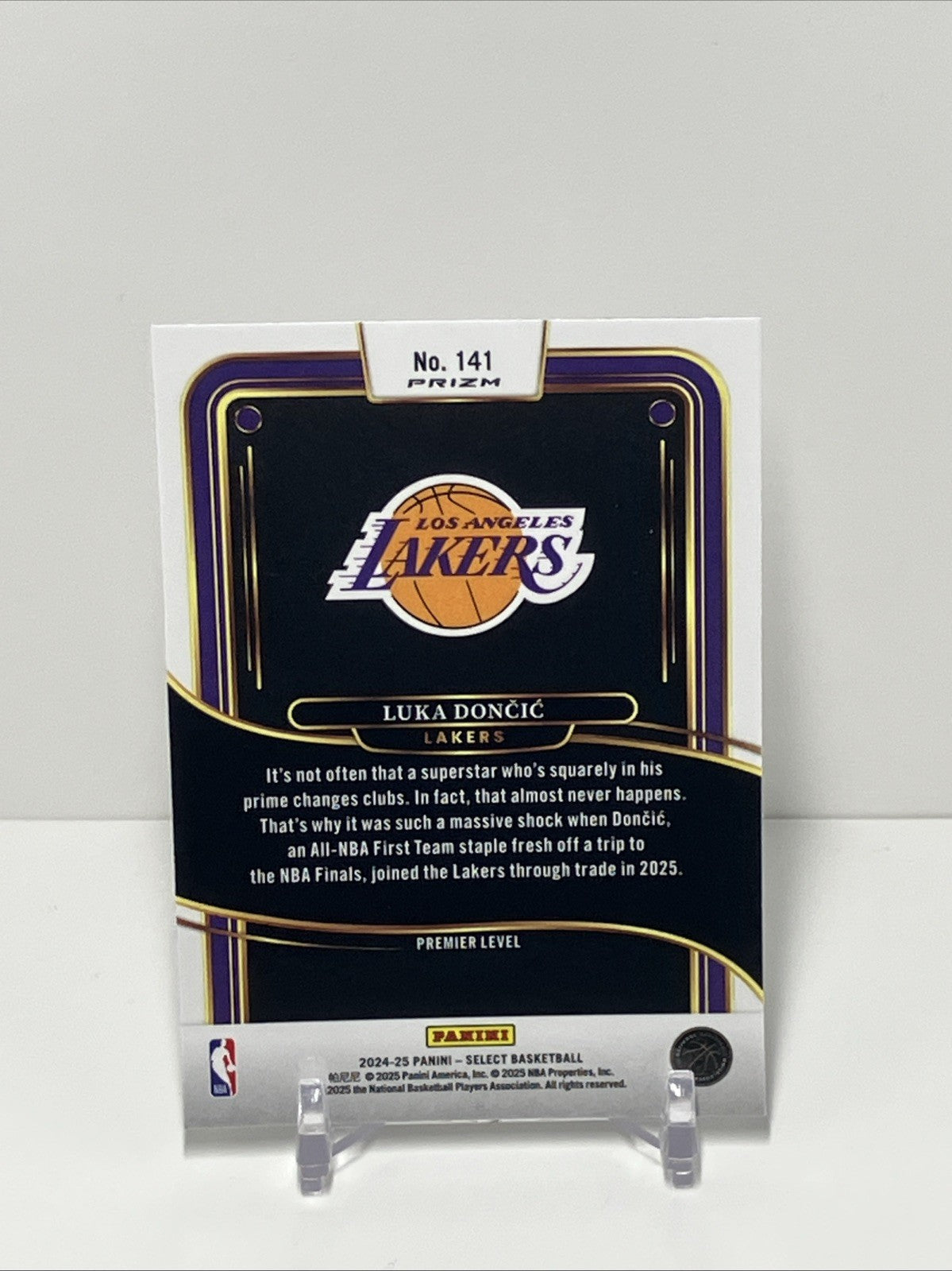 2024/25 Panini Select, Lakers, #141, Luca Doncic, Premier Level Silver Prizm