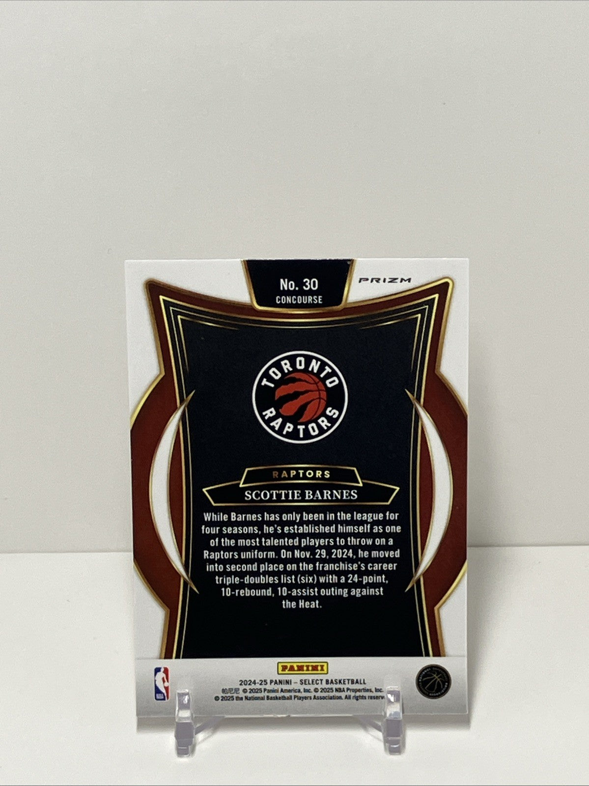 2024/25 Panini Select, Raptors, #30, Scottie Barnes, Concourse GWP Prizm