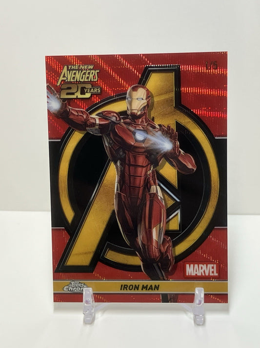 2025 Topps Marvel Chrome, AV-9, Iron Man, ALPHA 1/5, The New Avengers
