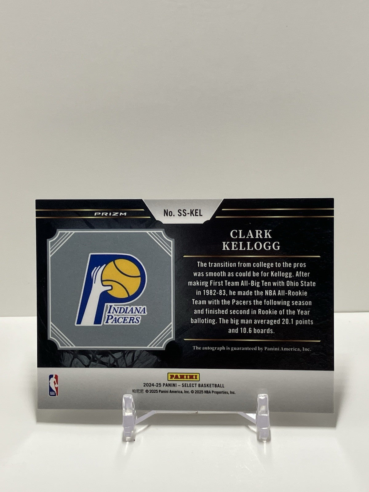 2024/25 Panini Select, Pacers, Clark Kellogg, Signature Selections, Autograph